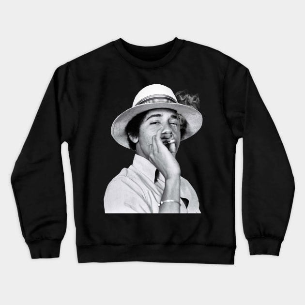 Young Barack Obama Crewneck Sweatshirt by darklordpug